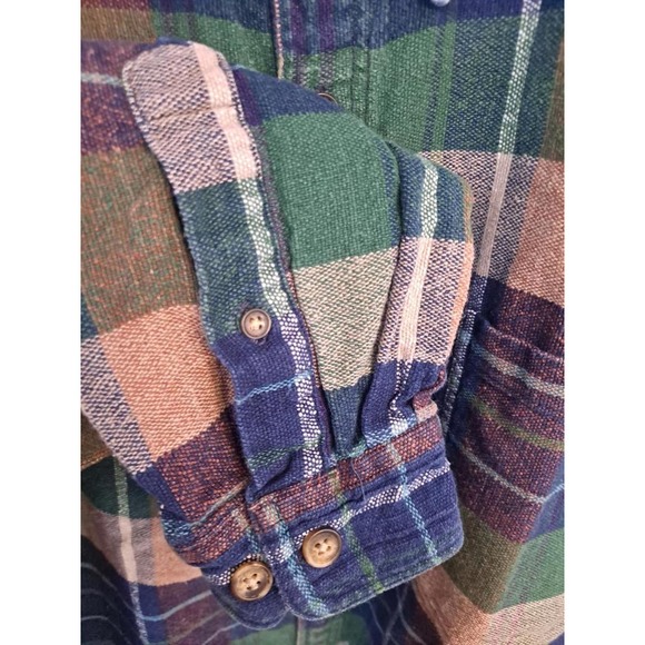 New‎ River Plaid Flannel with Denim Collar Button Up Shirt Size XL - Picture 4 of 5